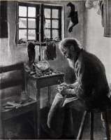 En skomager fra Vinderød I sit værksted. 